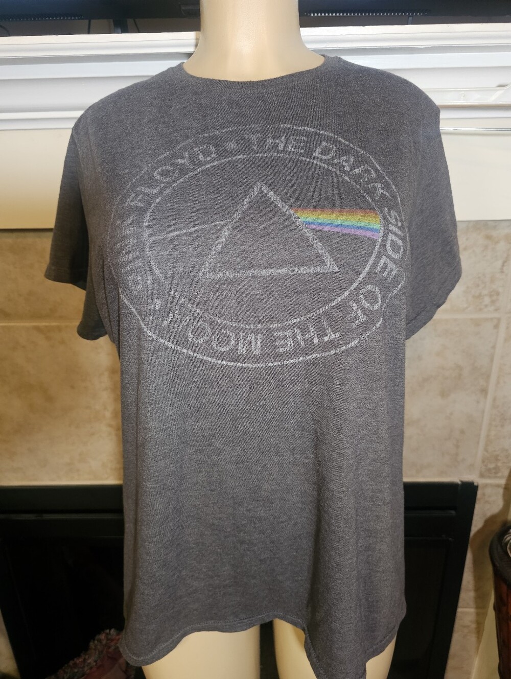 Pink Floyd Dark Side of The Moon Faded Grey Graphic T-Shirt 2020 Size Large